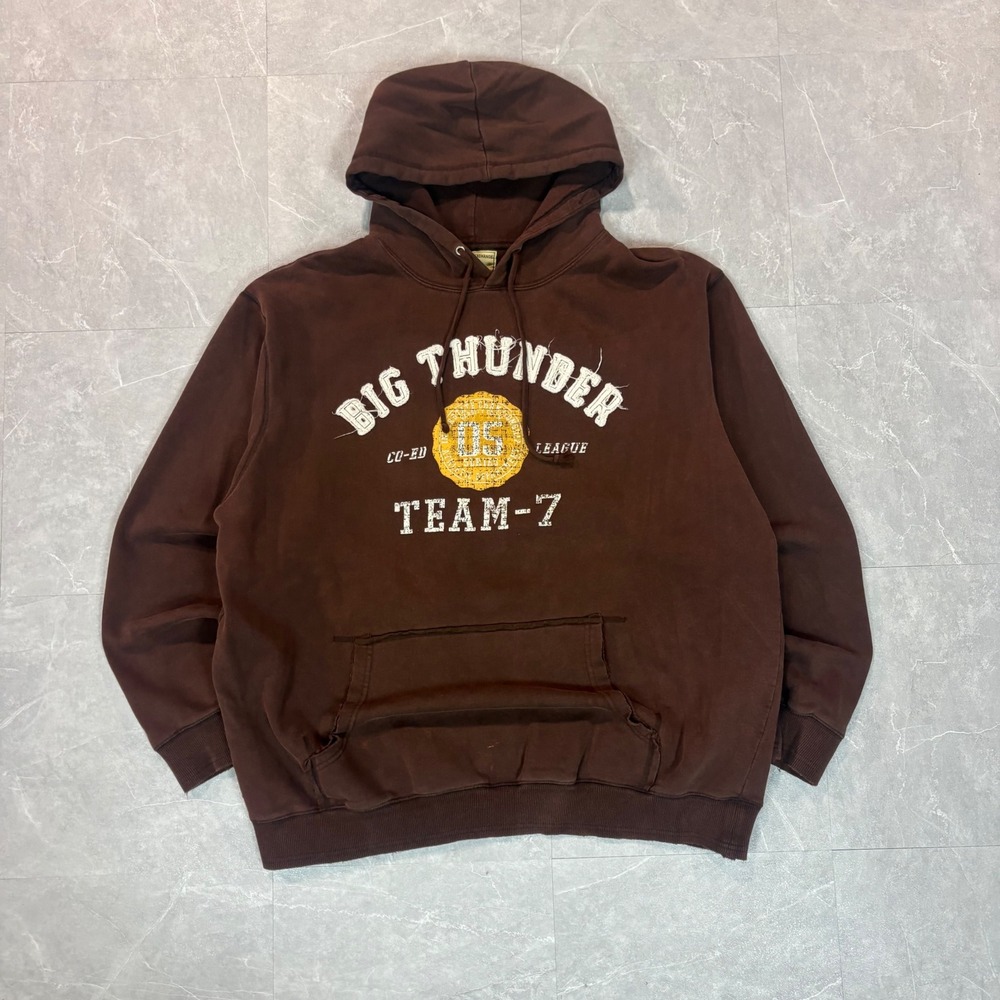 Industrial Exchange Big Thunder Team-7 Brown Graphic Hoodie Mens XL Streetwear